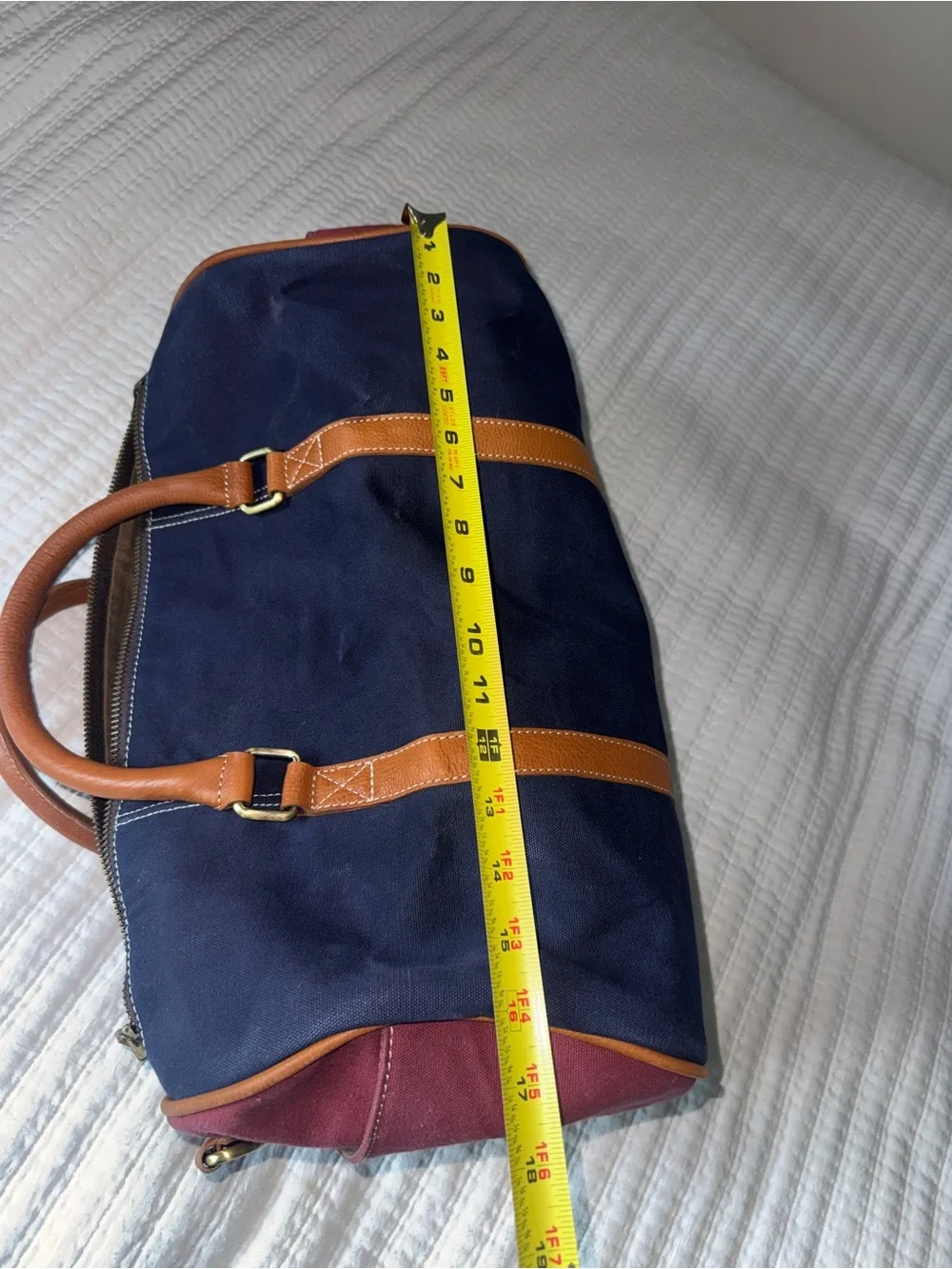 Vintage LPGA Queen City Championship Golf Duffle Bag Canvas Brown Leather Trim